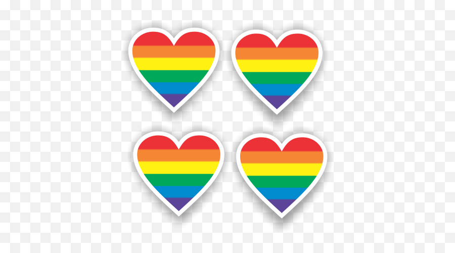 Pride Rainbow Pasties Sticker 4 Packs Emoji,Lesbian Flag Emoji Hearts
