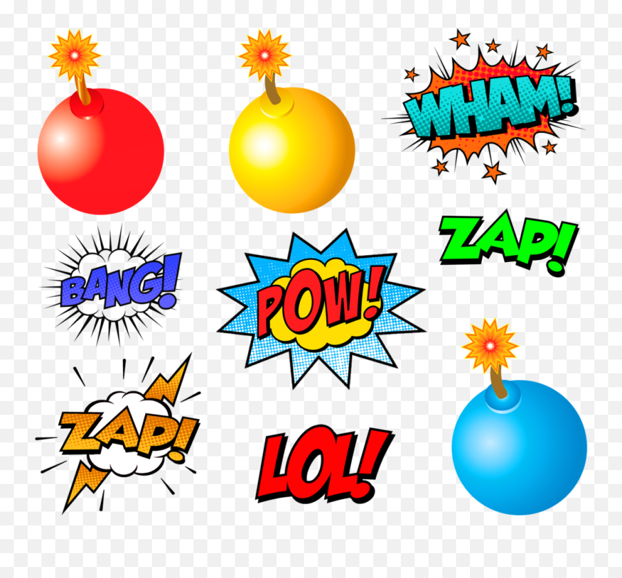 Superhero Bomb Clipart - Full Size Clipart 4068686 Pow Tattoo Font Emoji,Molotov Emoji