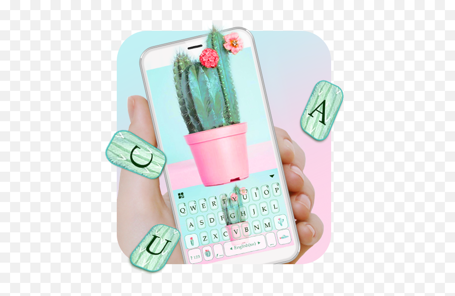 Cute Colorful Cactus Keyboard Theme - Calculator Emoji,Cactus Emoji Transparent