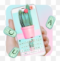 Cute Colorful Cactus Keyboard Theme - Calculator Emoji,Cactus Emoji Transparent