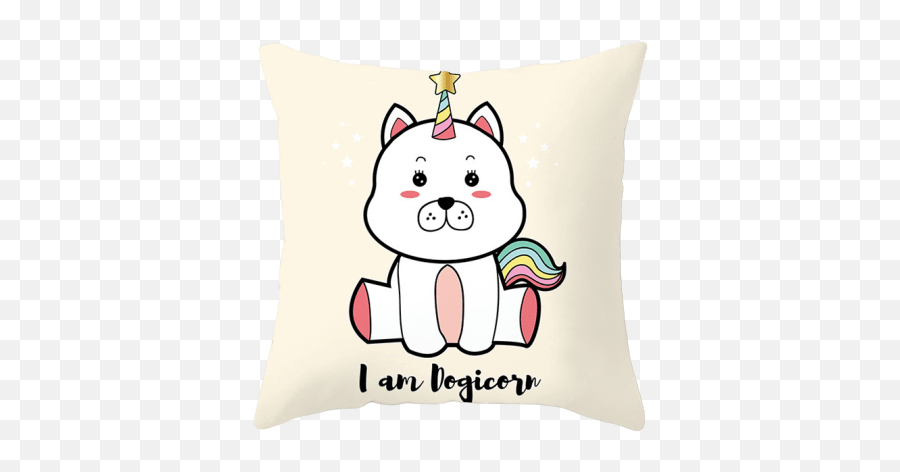 Housse De Coussin Licorne Chien - Vector Dogicorn Emoji,Coussins Emojis