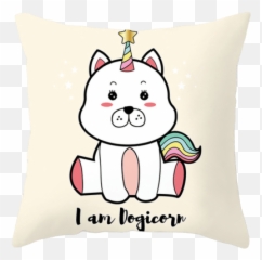 Housse De Coussin Licorne Chien - Vector Dogicorn Emoji,Coussins Emojis