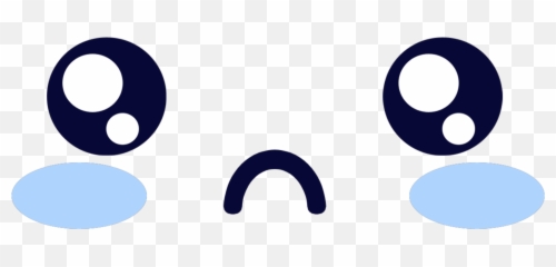 Kawaii Blue Sad Eyes Eye Blush Face Sticker By Kawaii - Japanese Cute Sad Emoji,Blue Sad Face Emoji
