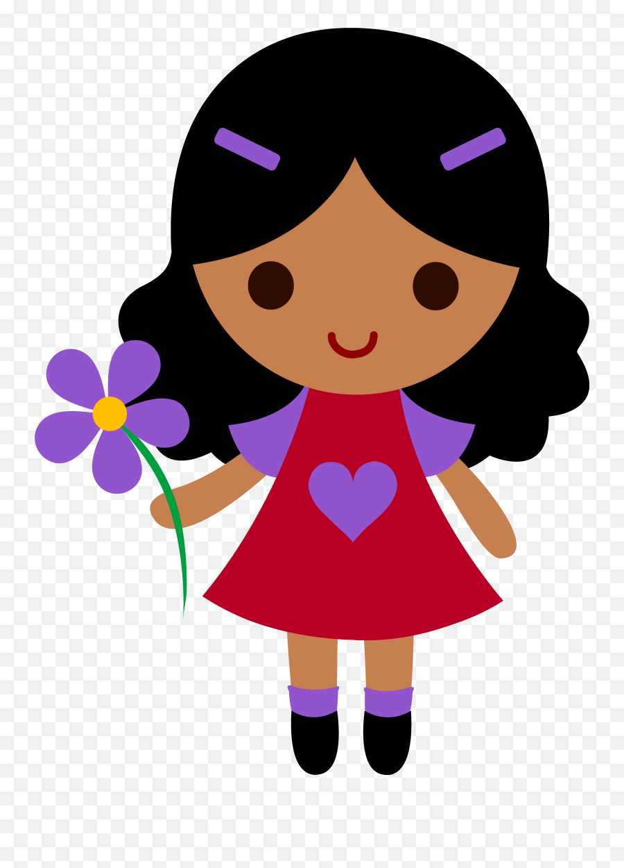 Cartoon Girl Children Cartoon Clipart Image Asian Girl Stick - Girl Holding Flower Cartoon Emoji,Asian Girl Emoji
