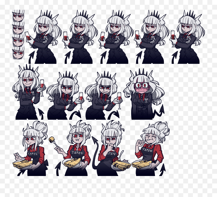 Pin - Helltaker Characters Emoji,Character Sheet Art Emotion