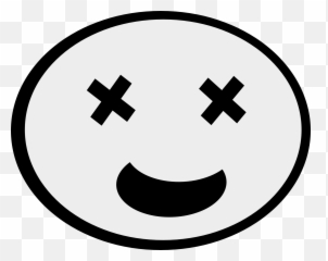 Smiley - Drunk Emojis Black And White,Silly Face Emoji