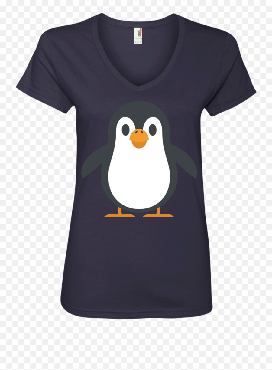 Happy Penguin Emoji Ladies V - Cute Snoopy Tshirts For Women,Dabbin Emoji