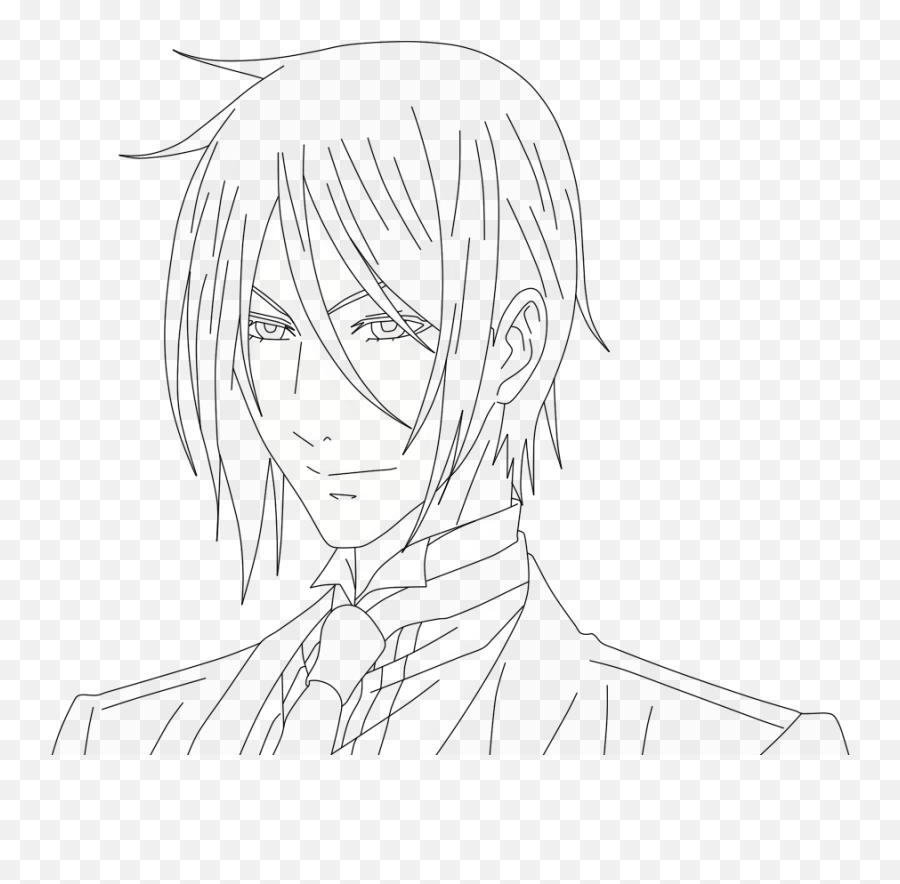 Download Hd Black Butler Coloring Pages - Draw Sebastian From Black Butler Emoji,Sebastian Emoticons Black Butler