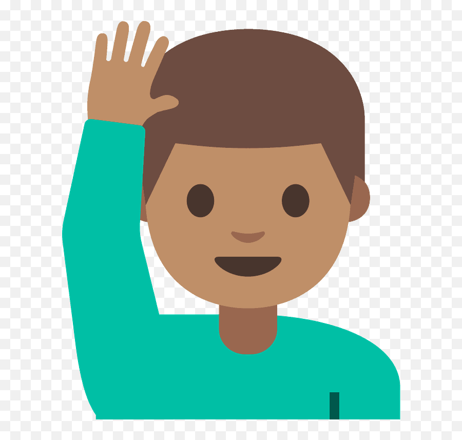 Man Raising Hand Emoji Clipart - Man Raising Hand Emoji Png,Emoji Rasing Hand
