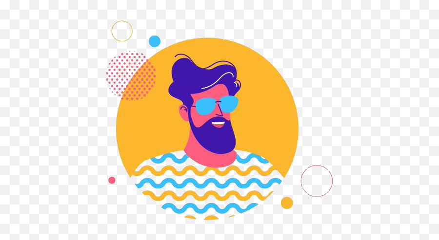 Beard Beardedguy Beardedman Sticker - Graphic Simple Illustration Styles Emoji,Bearded Man Emoji