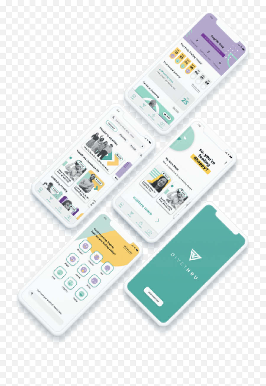 Divethru - Mental Health App Search App Ui Emoji,Emotion Ui Kit Kat