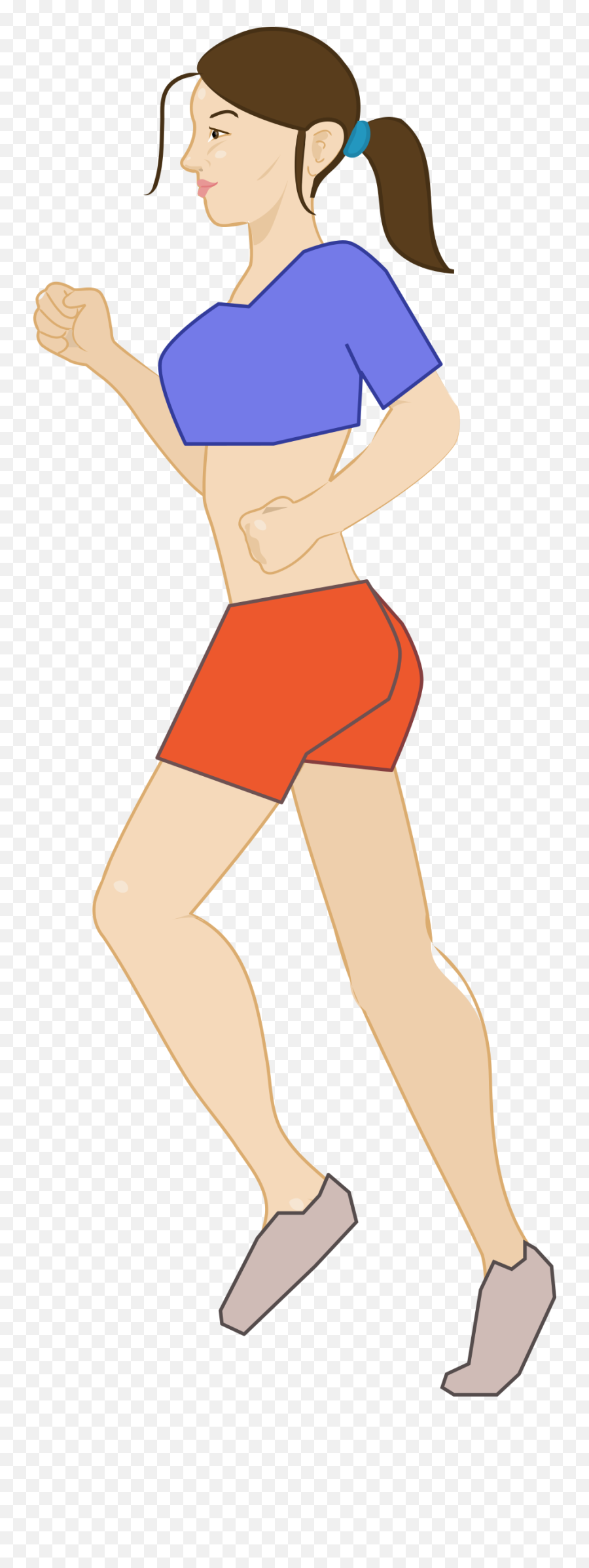 Drawing Of A Girl Jogging - For Running Emoji,Emoji Joggers Womens