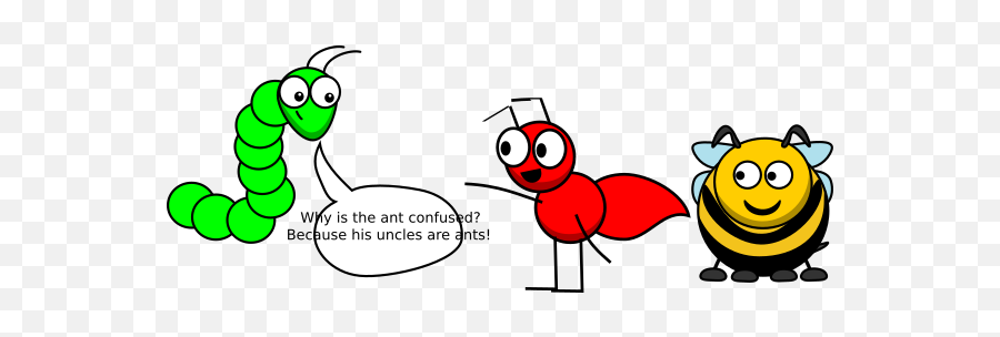 Classic Insect Joke From Buggy Comedy Club Clip Art At Clker - Happy Emoji,Confused Emoticon Red