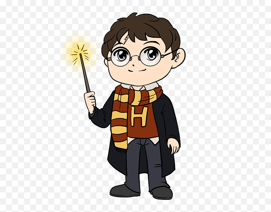 How To Draw Harry Potter - Transparent Comic People Clipart Steps Harry Potter Anime Drawing Emoji,Dobby Emoji