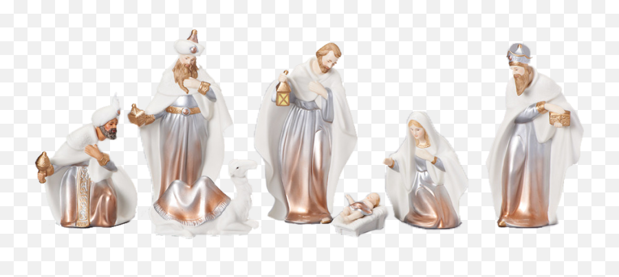 Ombre Silver Nativity Indoor Christmas Decorations - Kneeling Emoji,Monochromatic Emotion Ombre Silver Nativity Indoor Christmas Decorations - Kneeling Emoji,Monochromatic Emotion