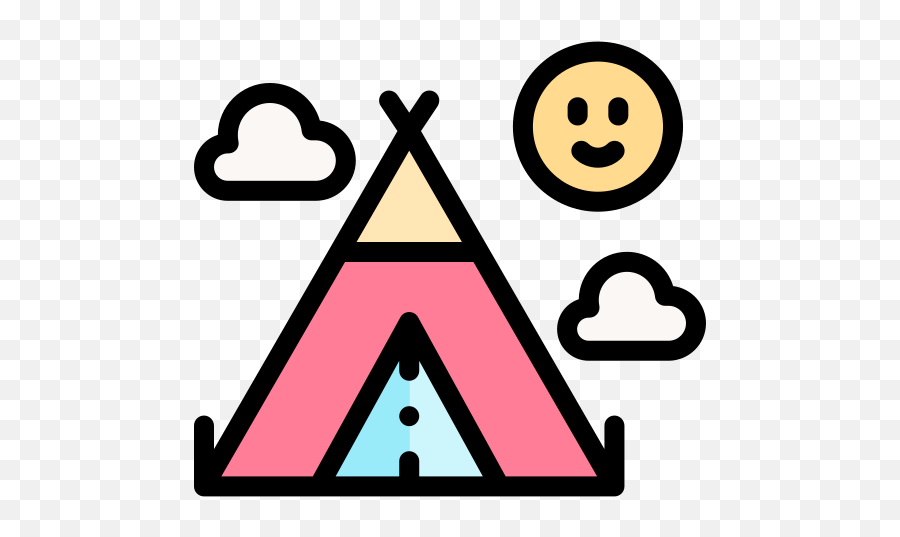 Camping Tent - Dot Emoji,Pink Triangle Emoticon