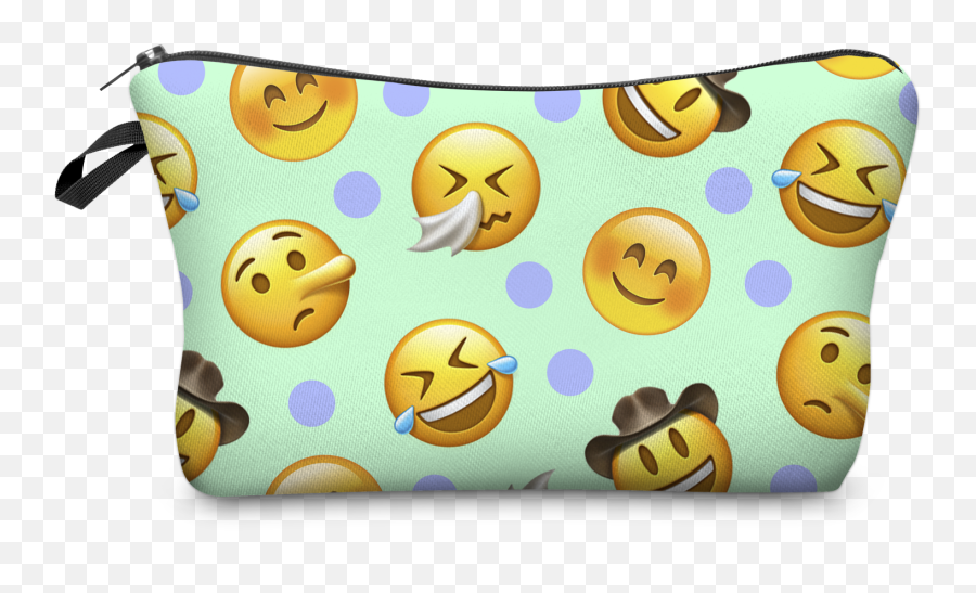 Womens Make Up Bag Cosmetics Pouch - Happy Emoji,Emoji Makeup Bag
