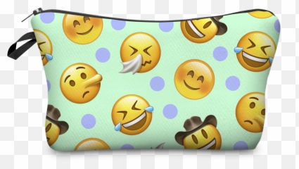 Womens Make Up Bag Cosmetics Pouch - Happy Emoji,Emoji Makeup Bag