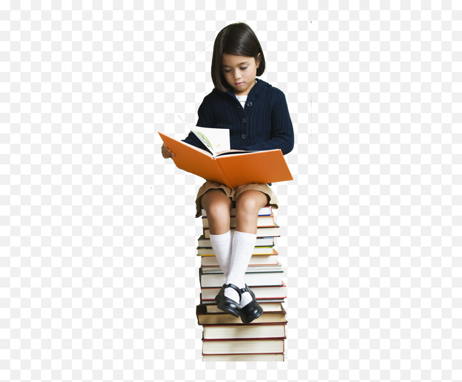 Download Eye Level Girl Sit Books Foundation Small Png Emoji,Emoji Of A Girl And A Book