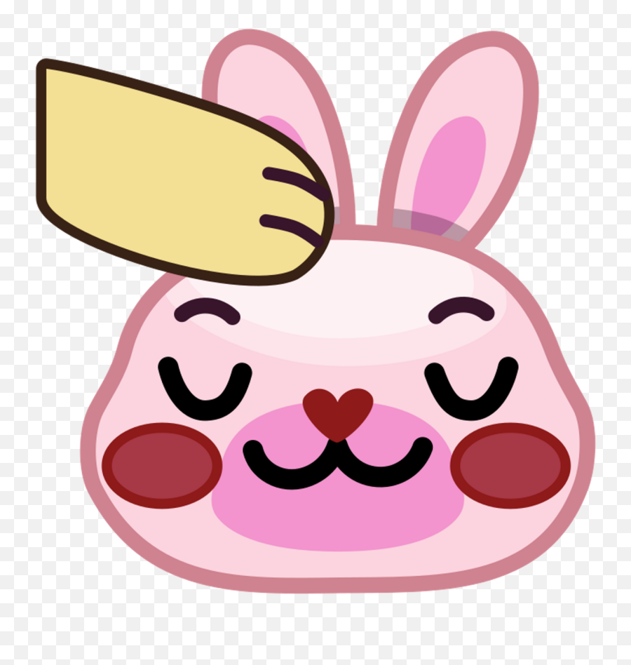 Head Pat Pink Bunny Clipart Png Download - Head Pat Emoji Pat Png Emoji,Bunny Emoji