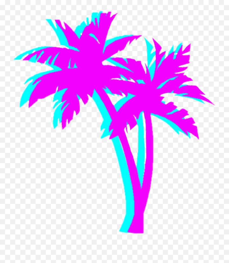 Tumblr Png Palm Tree - Vaporwave Palm Tree Png Emoji,80s Emojis