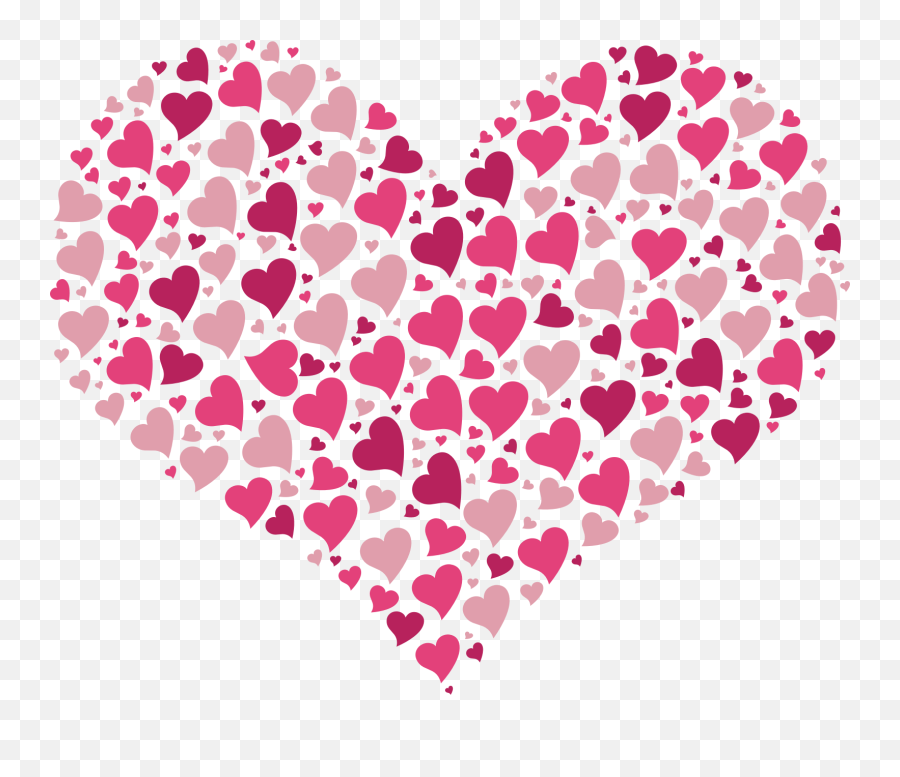 Heart Shape Made Of Hearts Clipart Free - Heart Shape Made Of Hearts Emoji,Emoji Heart Made Of Hearts