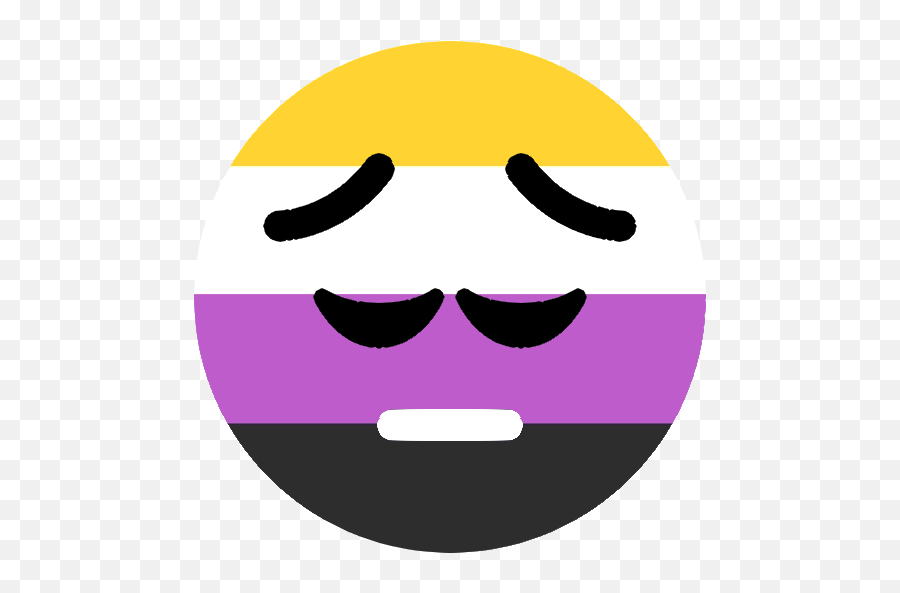 Lgbt Nonbinary Pride Sticker - Happy Emoji,Nonbinary Flag Emoji