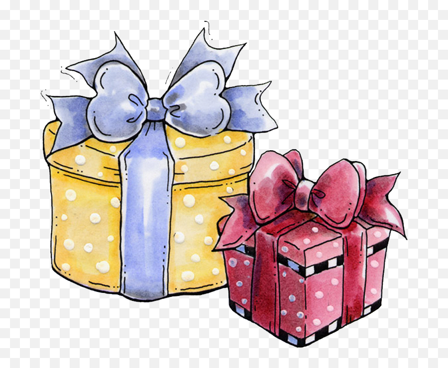 Visit - Watercolor Gift Box Clipart Png Download Full Cute Gift Box Clipart Emoji,Emoji Party Favor
