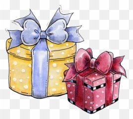 Visit - Watercolor Gift Box Clipart Png Download Full Cute Gift Box Clipart Emoji,Emoji Party Favor
