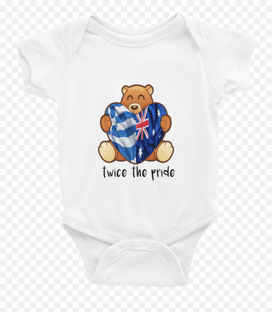 Greek Australian Baby Romper - Infant Bodysuit Emoji,Greek Flag Emoji