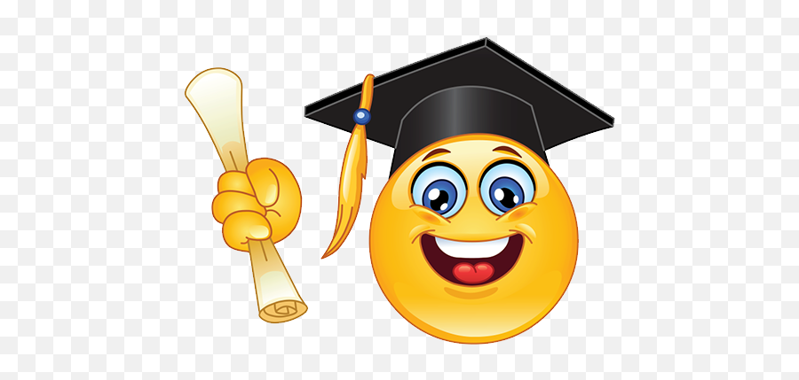 Smiley Clipart Graduation Smiley - Graduation Smiley Png Emoji,Emoji Graduation Pillow