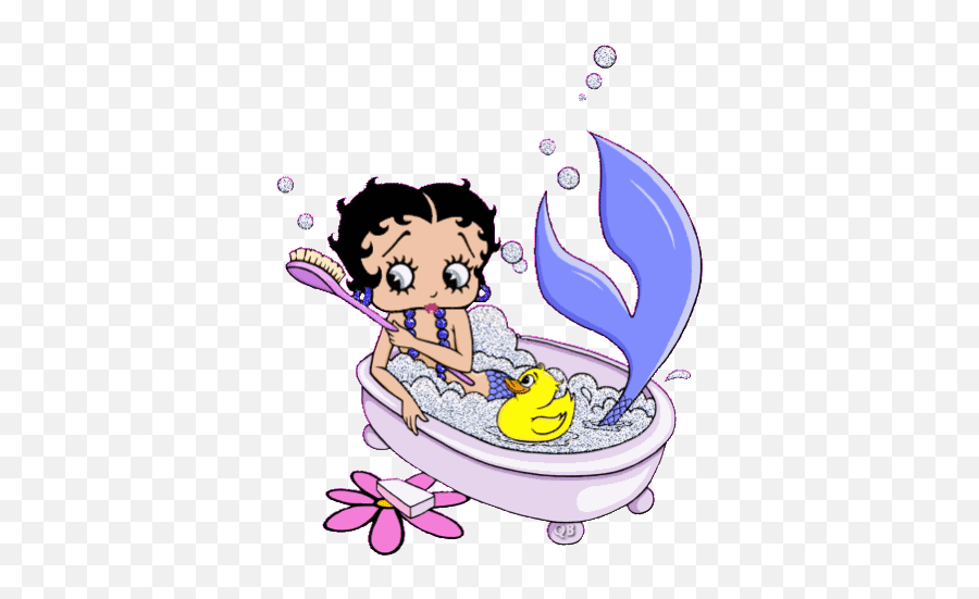 Top Bubble Bath Stickers For Android U0026 Ios Gfycat - Betty Boop Emoji,Animated Swimming Emoticon