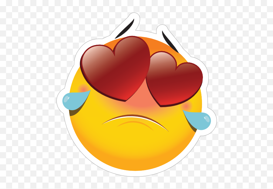 Cute Heartbroken Emoji Sticker - Cute In Love Emoji Sticker,Terrified Emoji