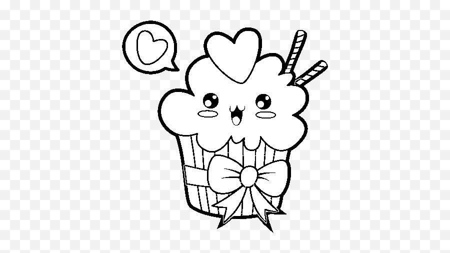 Kawaii Para Descargar Imprimir Y Colorear - Dibujos Para Colorear Cupcake Emoji,Unicornio Emoji Para Colorear