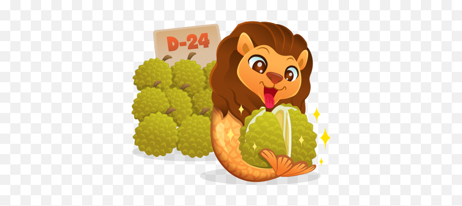 Merlion Stickers - Fresh Emoji,Melon Emoji Sticker