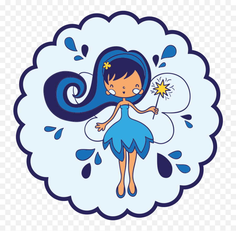 Fairy With Wand Blue Dress Kids Vinyl Rug - Kawaii Slime Company Emoji,Cute Fairy Emoji