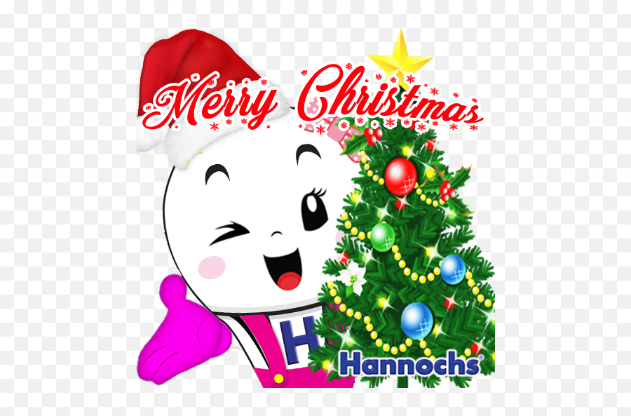 Hannochs Sticker For Whatsapp - Hannochs Christmas Tree Illustrator Emoji,Merry Christmas Girl Emoticon