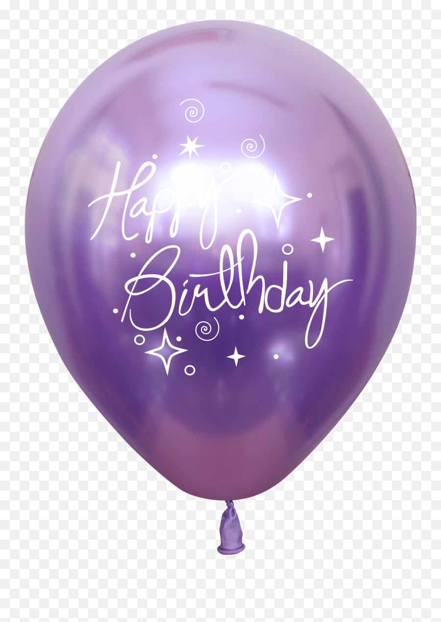 12 Mirror Happy Birthday Violet Latex Balloons 25 Per Bag - Birthday Emoji,Discord Sp0nge Bobo Emoji