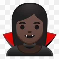 Vampire Emoji With Dark Skin Tone - Black Woman Office Worker Emoji,Vampire Emojis For Vampires The Darkside