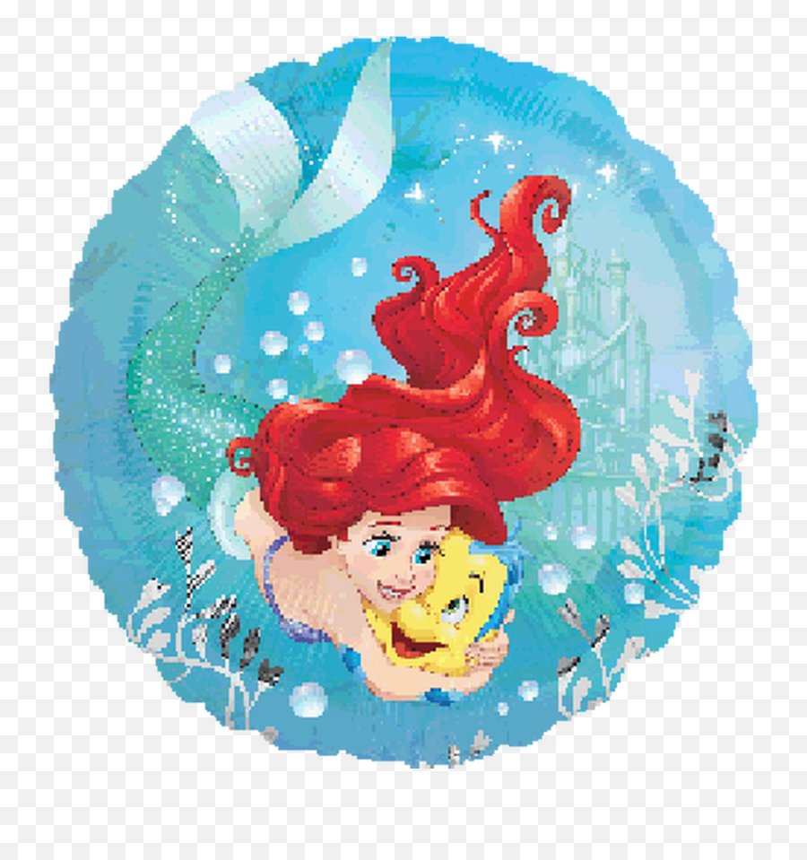 The Little Mermaid Ariel Foil Round - Little Mermaid Flounder And Ariel Emoji,Little Mermaid Emoji