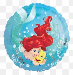 The Little Mermaid Ariel Foil Round - Little Mermaid Flounder And Ariel Emoji,Little Mermaid Emoji