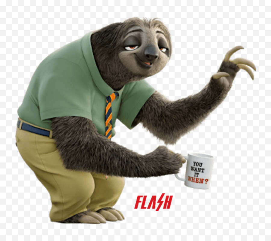 Flash Zootopia Sloth Sticker - Zootopia Flash Png Emoji,Zootopia Emoji