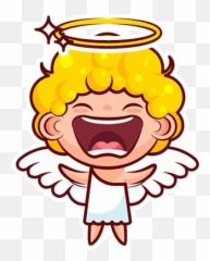 Baby Angel By Dona Walls - Sticker Maker For Whatsapp Emoji,Brown Baby Angel Emoji