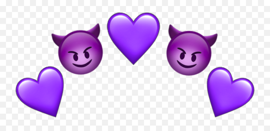 Purple Heart Hearts Devil Satan 289760766016211 By Snmyart Emoji,Demon Smiling Emoji Purple