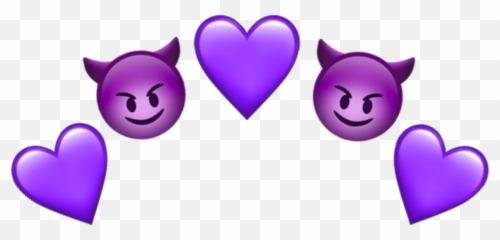 Purple Heart Hearts Devil Satan 289760766016211 By Snmyart Emoji,Demon Smiling Emoji Purple