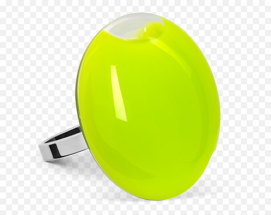 Glass Ring - Galet Mini Milk Light Green Emoji,Magic Orb Emoji 3d