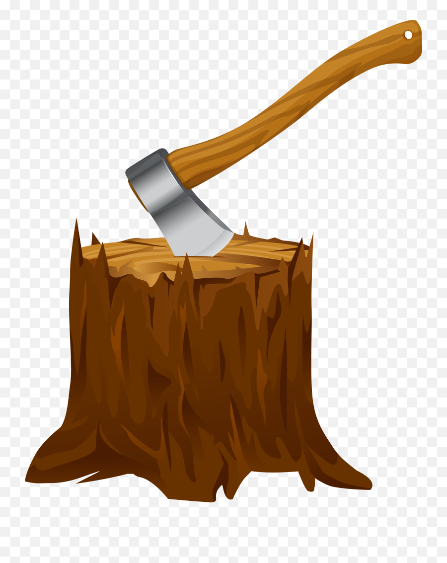 Cutting Down Tree Clipart - Cut Tree Png Cartoon Emoji,Axe Emoticon