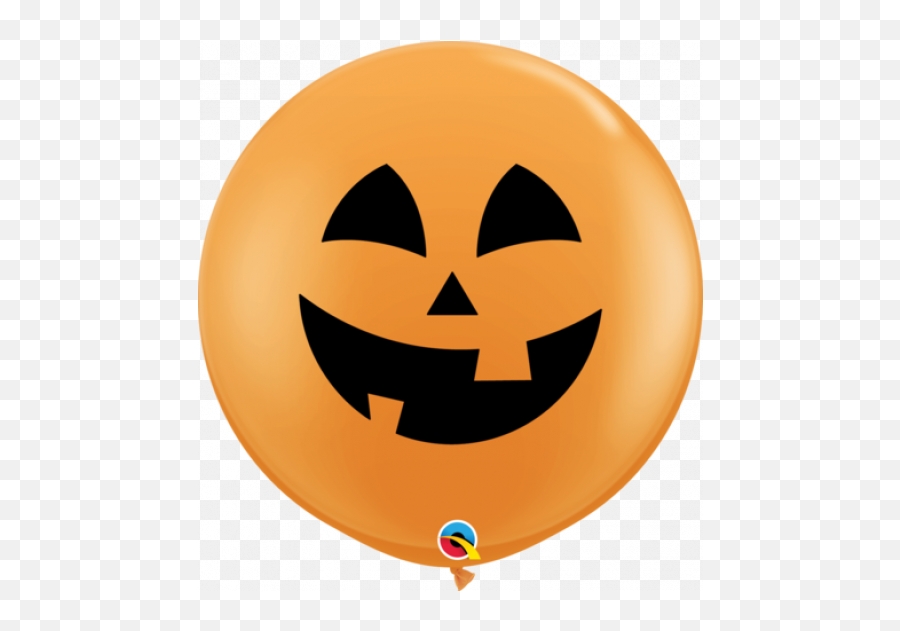 3ft Qualatex Printed Latex Balloon - Pumpkin Face Balloon Print Emoji,Latex Emoticon