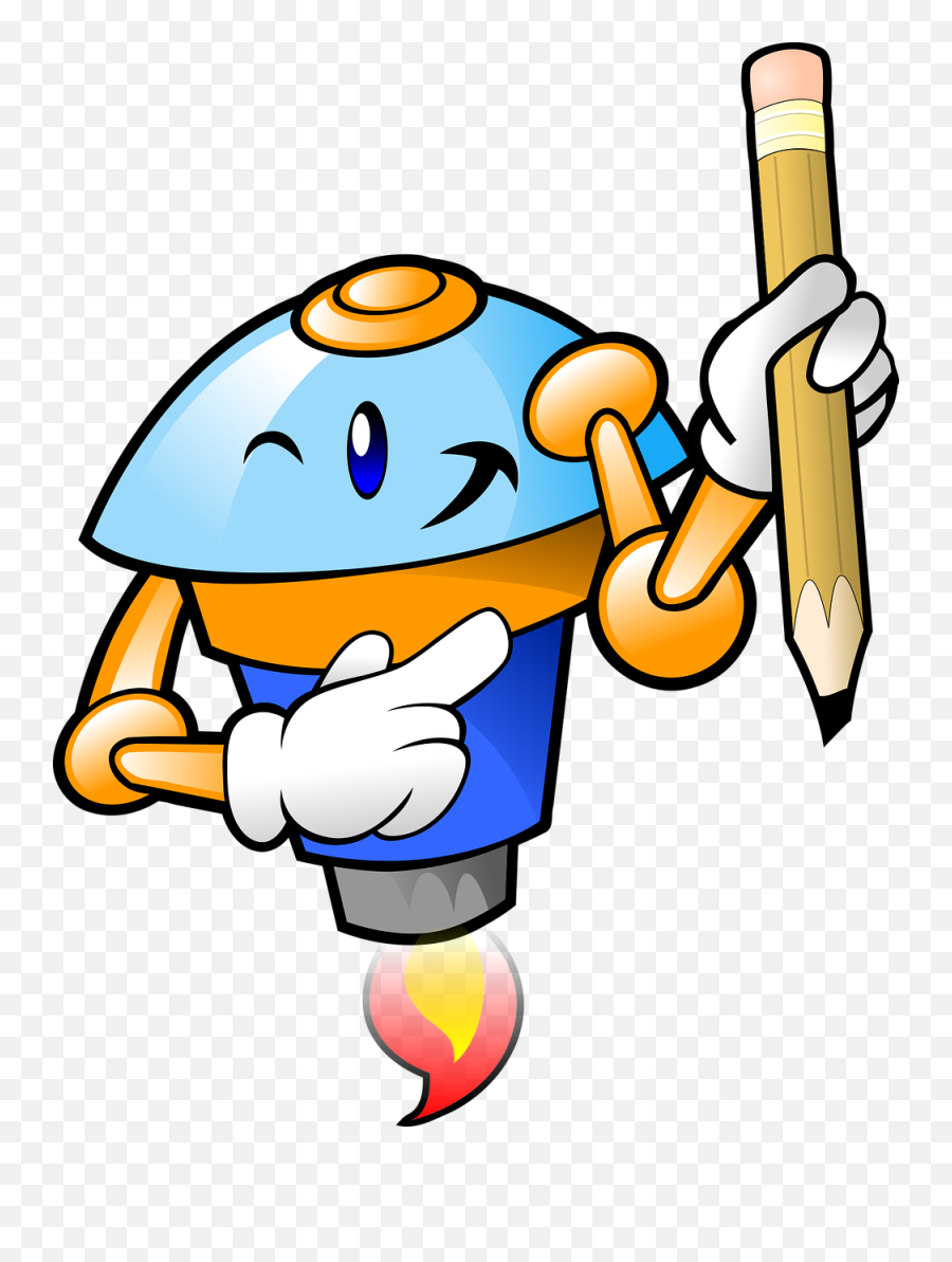 Free Image On Pixabay - Funny Pencil Robot Write Robot Writing Cartoon Emoji,Creative Commons Emoji