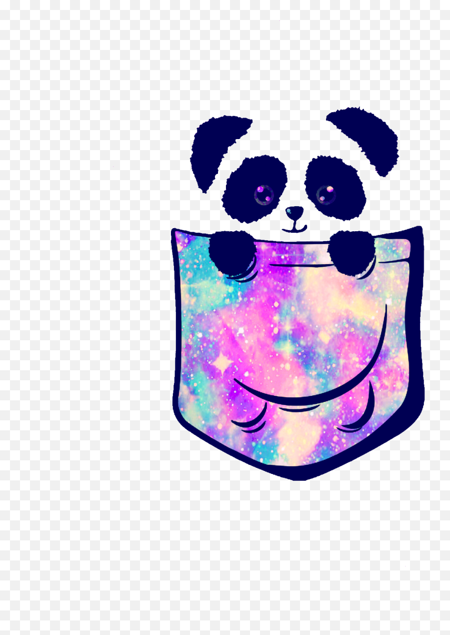 Ftestickers Animals Panda Kawaii Sticker By Mpink - Panda In A Pocket Png Emoji,Panda Emoji Galaxy